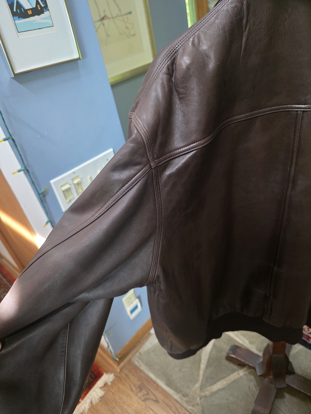 FRENCH VINTAGE FACONNABLE LAMB LEATHER JACKET XL - Picture 6 of 16